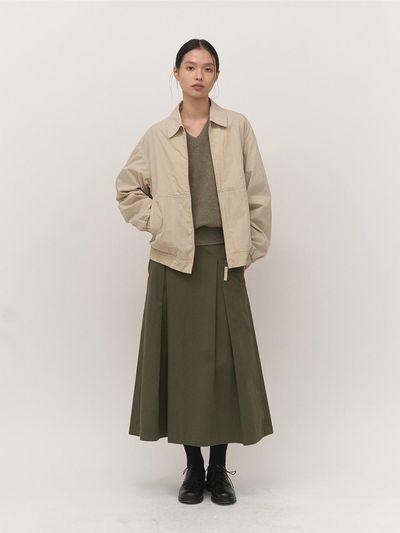 rough side White Label Natural Wind Cotton-Nylon Textured Blouson [Light Brown]