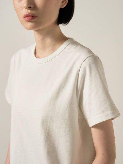 rough side White Label Premium Cotton Half-Sleeve T-Shirt [Beige]