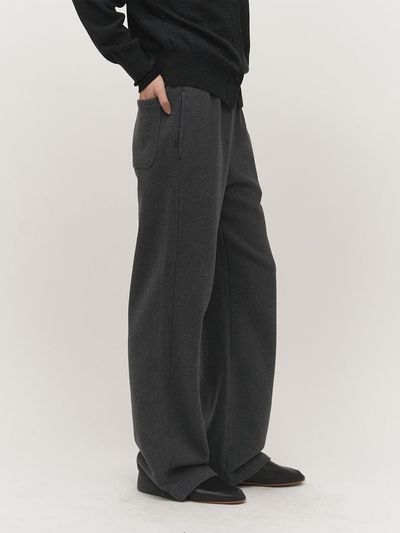 rough side White Label Premium Cotton Straight Fit Pants [Graphite]