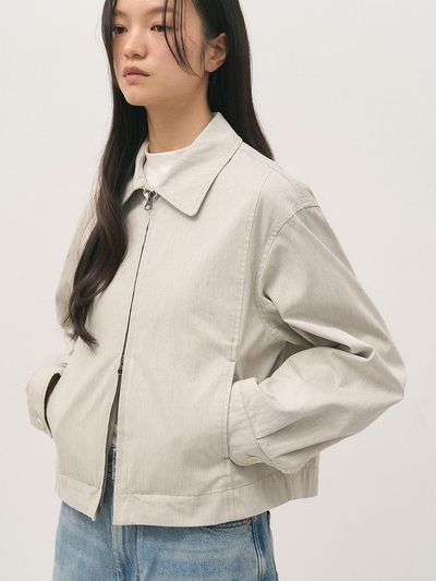 rough side White Label Scrunch Cropped Blazer [White Pebble]