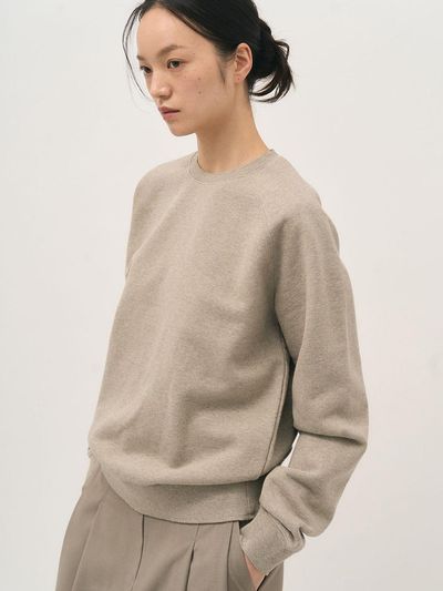 rough side White Label Stable Cut Sweat Shirt [Humus]