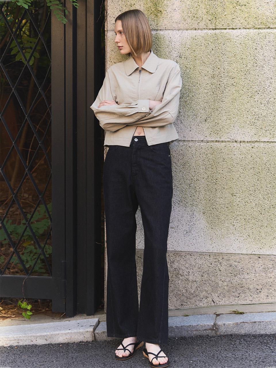 rough side White Label Twist Mid-Rise Straight Fit Denim [Crow]
