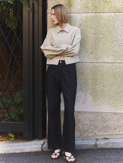 rough side White Label Twist Mid-Rise Straight Fit Denim [Crow]