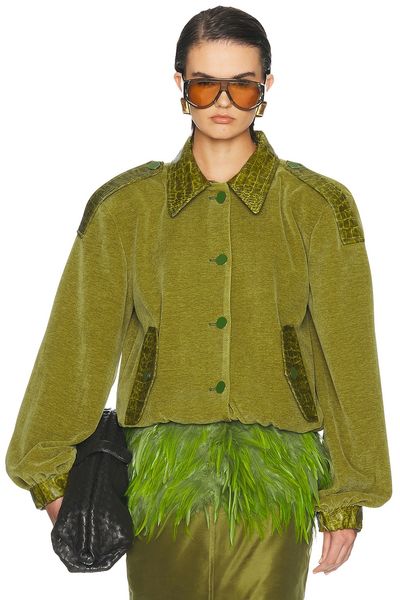 Rowen Rose Rowen Rose Crop Bomber Jacket