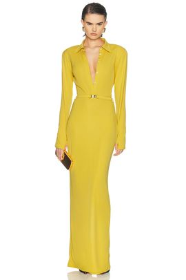 Rowen Rose Rowen Rose Long Sleeve Jersey Polo Dress