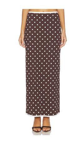 Rowen Rose Rowen Rose Polka Dots Long Skirt