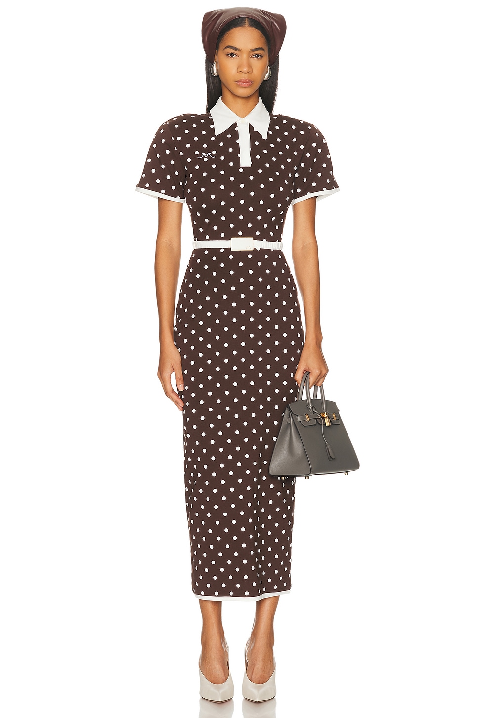 ROWEN ROSE - One-shoulder belted pleated recycled-georgette midi dress