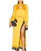 Rowen Rose Rowen Rose Satin Fringe Maxi Dress - 1