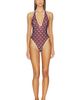 Rowen Rose Rowen Rose V Neck Backless Swimsuit - 1