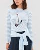 Rowing Blazers Rowing Blazers Cotton Sailboat Striped Sweater Light Blue White Stripe - 2