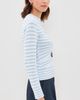 Rowing Blazers Rowing Blazers Cotton Sailboat Striped Sweater Light Blue White Stripe - 4