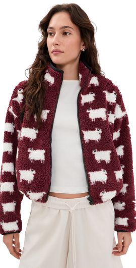 Rowing Blazers Rowing Blazers Cropped Sheep Sherpa Burgundy