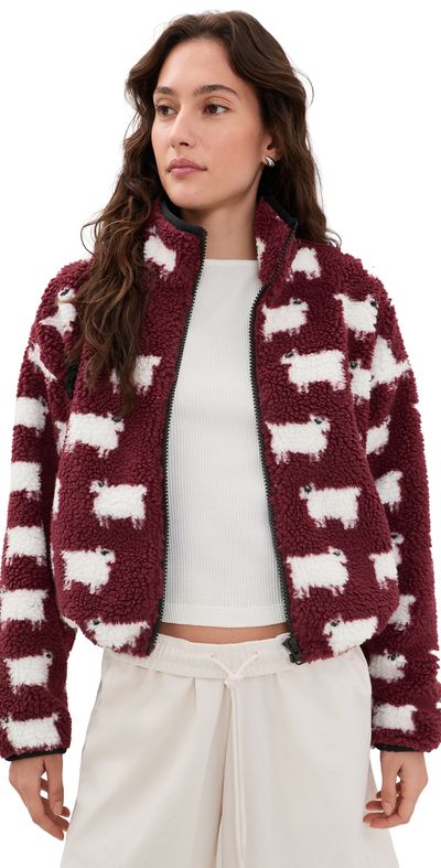 Rowing Blazers Rowing Blazers Cropped Sheep Sherpa Burgundy