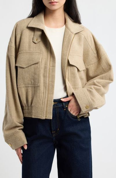 ROWING BLAZERS ROWING BLAZERS Herringbone Funnel Neck Wool Blend Jacket