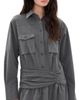 Rowing Blazers Rowing Blazers Pinstripe Button Down Dress Heather Gray - 1