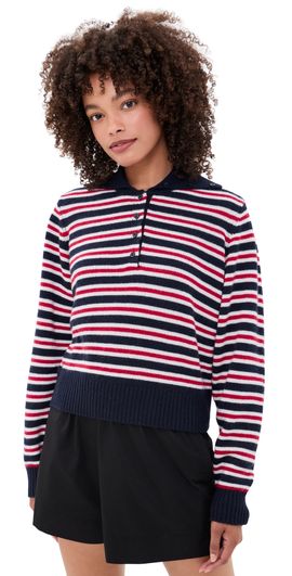 Rowing Blazers Rowing Blazers Wide Collar Polo Sweater Multi-Color