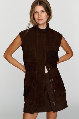Rowing Blazers Suede Utility Vest Jacket