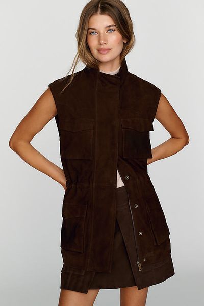 Rowing Blazers Suede Utility Vest Jacket