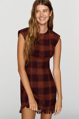 Rowing Blazers Tartan Wool Blend Mini Dress