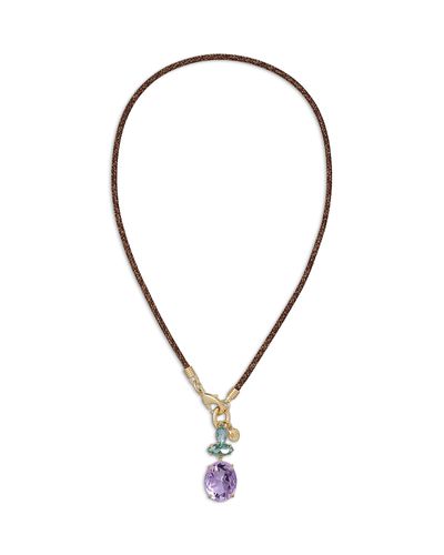 Roxanne Assoulin Roxanne Assoulin Granita Le Petite Crystal Cord Pendant Necklace, 16