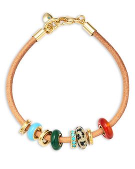 Roxanne Assoulin Roxanne Assoulin Leather Stone Slider Bracelet