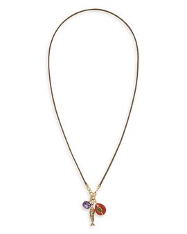Roxanne Assoulin Roxanne Assoulin The Cubic Triple Charm Cord Pendant Necklace, 32