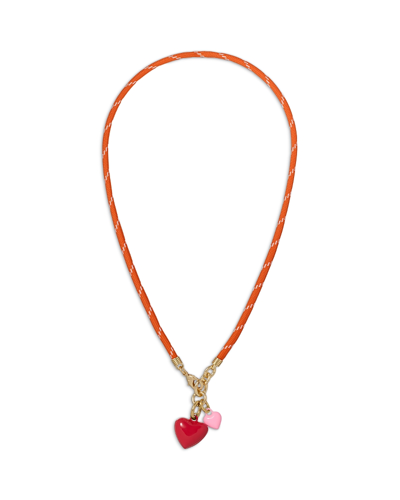 Roxanne Assoulin Roxanne Assoulin The Happy Cord Mini Double Heart Pendant Necklace, 18