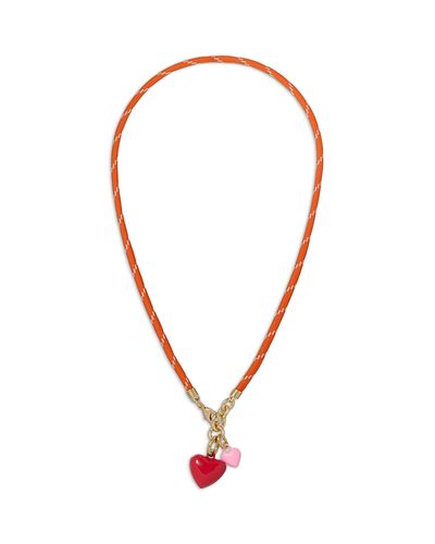Roxanne Assoulin Roxanne Assoulin The Happy Cord Mini Double Heart Pendant Necklace, 18