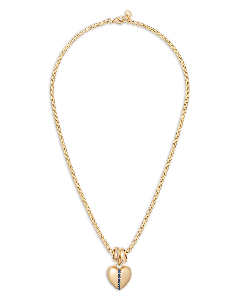 Roxanne Assoulin Roxanne Assoulin The Sapphire Stripe Mini Heart Pendant Necklace, 18