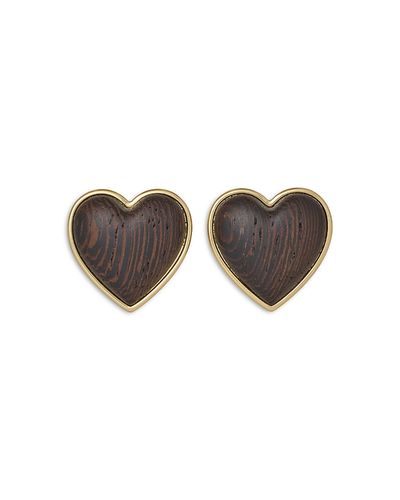 Roxanne Assoulin Roxanne Assoulin The Simple Wood Heart Button Earrings