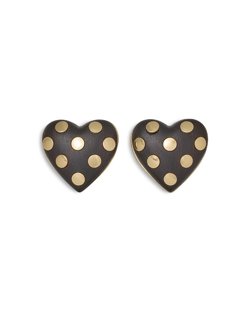 Roxanne Assoulin Roxanne Assoulin The Studded Wood Heart Button Earrings