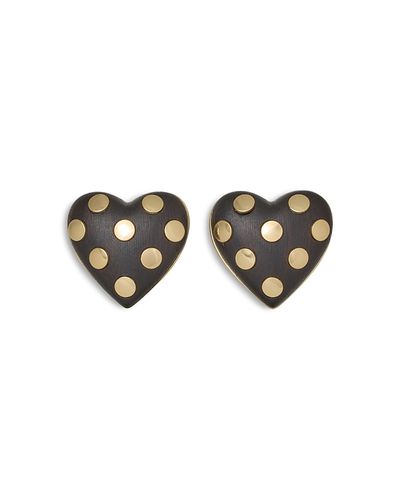 Roxanne Assoulin Roxanne Assoulin The Studded Wood Heart Button Earrings