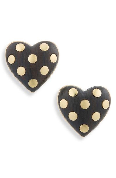 ROXANNE ASSOULIN ROXANNE ASSOULIN The Studded Wood Heart Earrings