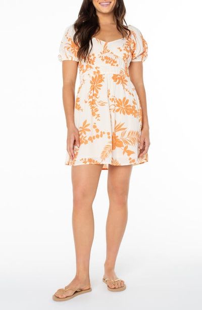 Roxy Roxy Camellia Floral Crinkled Gauze Minidress