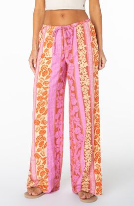 Roxy Roxy Iyla 2 Printed Wide Leg Drawstring Pants