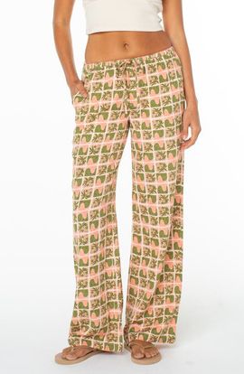 Roxy Roxy Iyla Printed Wide Leg Drawstring Pants