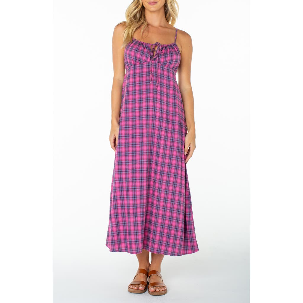 Roxy Roxy Late Night Plaid Midi Dress