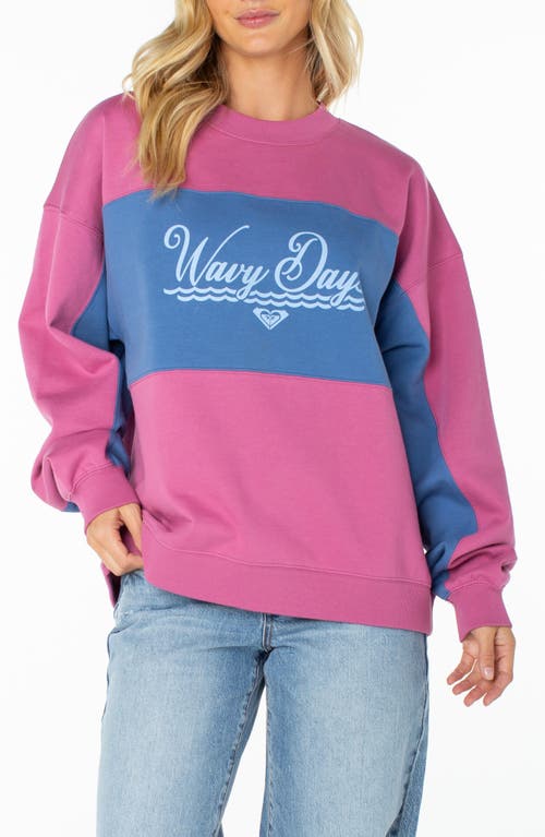 Roxy Roxy Lineup Colorblock Cotton Blend Sweatshirt