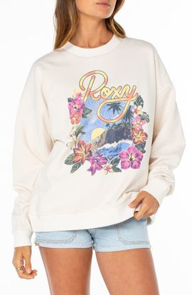 Roxy Roxy Lineup Oversize Fleece Graphic Sweatshirt