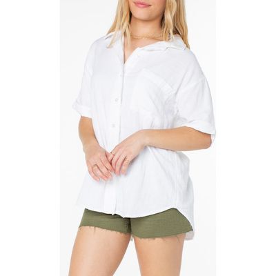 Roxy Roxy Maile Cotton Gauze Tied Button-Up Shirt