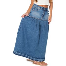 Roxy Roxy Nocturne Denim Maxi Skirt