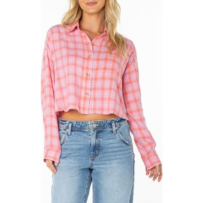 Roxy Roxy Rockford Plaid Crop Button-Up Shirt