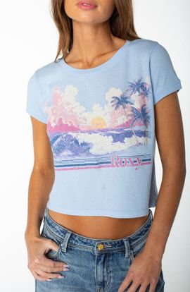Roxy Roxy Salt Sunrise Graphic Cotton Crop T-Shirt