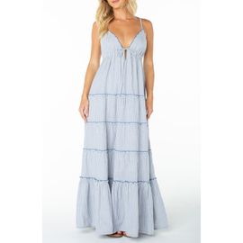 Roxy Roxy Starlight Striped Tiered Maxi Dress