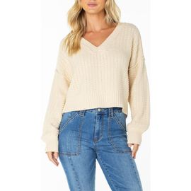 Roxy Roxy Study Hall V-Neck Cotton Blend Sweater