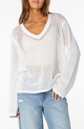 Roxy Roxy Summer Nights Open Knit V-Neck Top