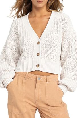 Roxy Roxy Sundaze Washed Cotton Crop Cardigan