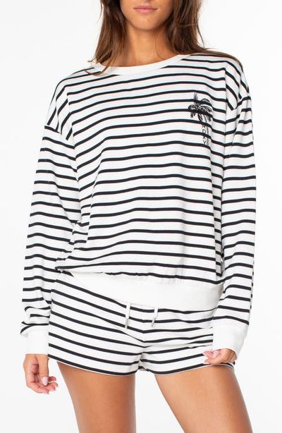 Roxy Roxy Surfing By Moonlight Stripe Sweatshirt