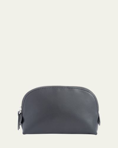 ROYCE New York Monogrammed Compact Leather Cosmetic Bag