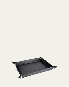 ROYCE New York Monogrammed Large Catchall Leather Valet Tray, Personalized